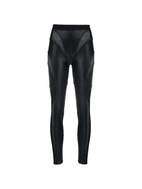 VERSACE JEANS COUTURE panelled faux-leather leggings
