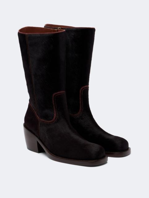 Dries Van Noten Calf hair mid-calf boots