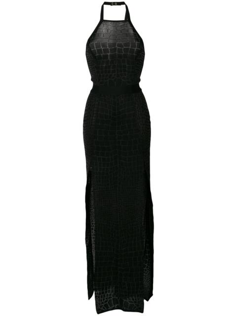 Balmain crocodile effect gown