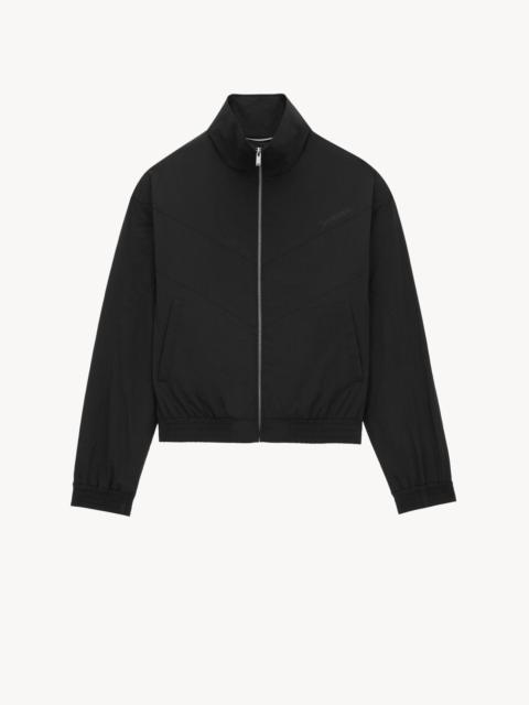 SAINT LAURENT TEDDY JACKET IN CRINKLED NYLON