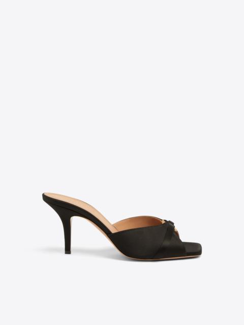 MALONE SOULIERS Patricia 70 Black Satin Sandals