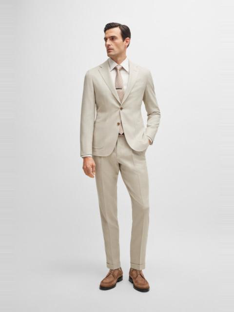 BOSS SLIM-FIT SUIT IN MICRO-PATTERNED WOOL