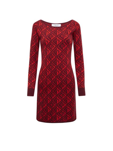 Moon Diamant Knit Jacquard Mini Dress