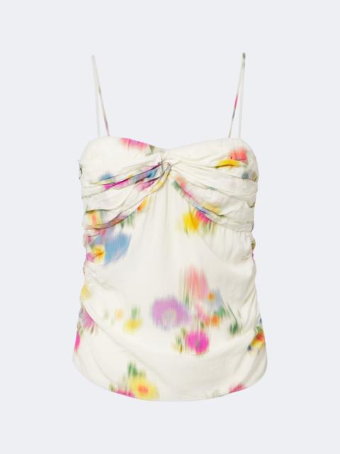 Isabel Marant Étoile Floral gathered satin top