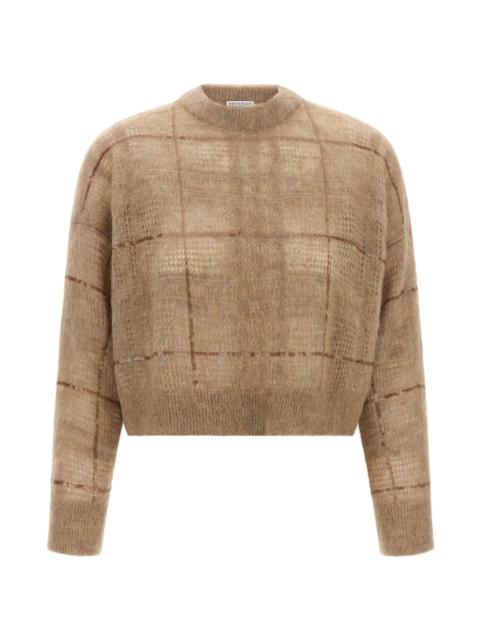 Brunello Cucinelli Sequin Check Sweater