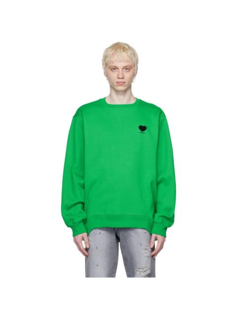 ADER error Green Flocked Sweatshirt