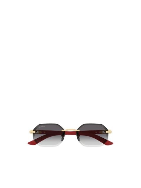Cartier logo-plaque geometric-shape sunglasses