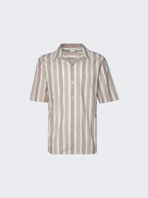 SAINT LAURENT Cassandre Striped Shirt Praline