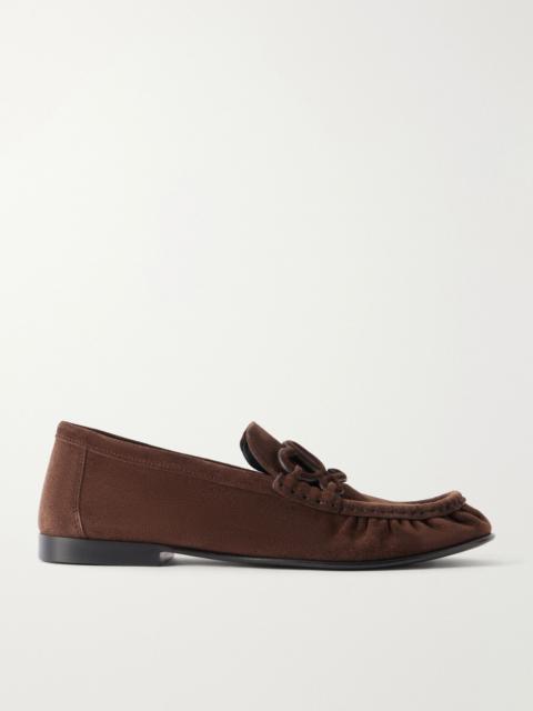 Loewe Double L suede loafers Dark brown