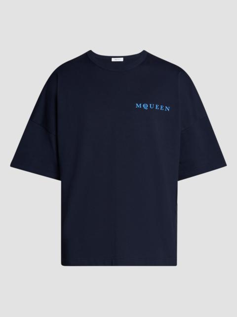Alexander McQueen Men's Logo Cotton Crewneck T-Shirt - Black Multi