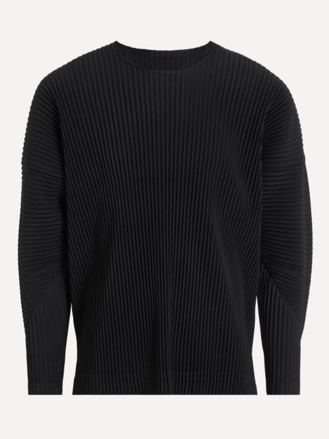 ISSEY MIYAKE MC JANUARY Black Pleated Long-Sleeve Top
