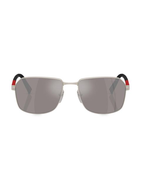 Prada Men's 57MM Rectangular Sunglasses - Matte Black