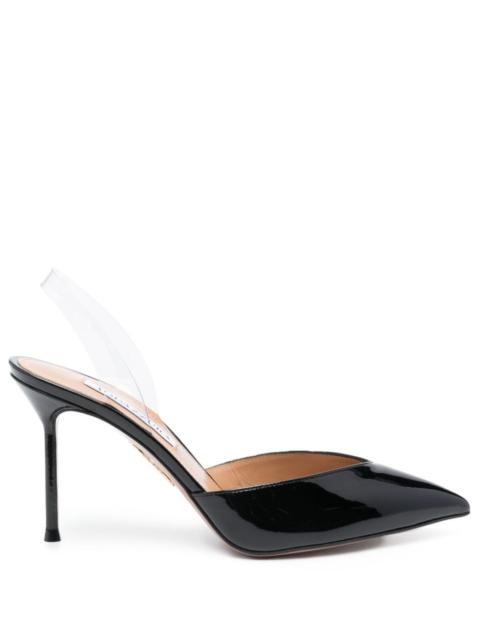 AQUAZZURA V Plexi 90mm slingback pumps