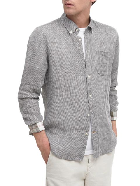 Linton Tailored Fit Check Linen Button-Down Shirt