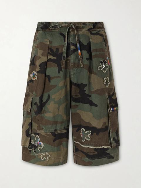NAHMIAS Wide-Leg Printed Cotton Shorts