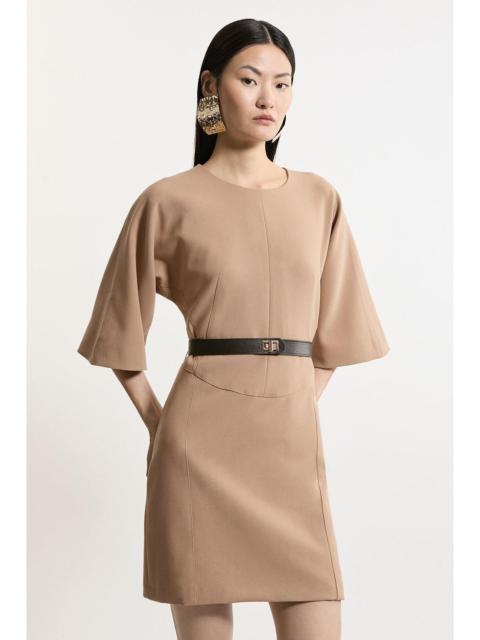 KAREN MILLEN Compact Stretch Tailored Belted Dress
