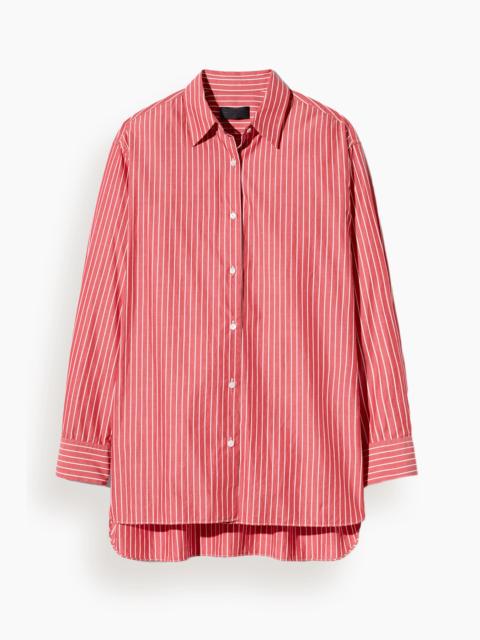 NILI LOTAN Yorke Shirt in Red and White Stripe