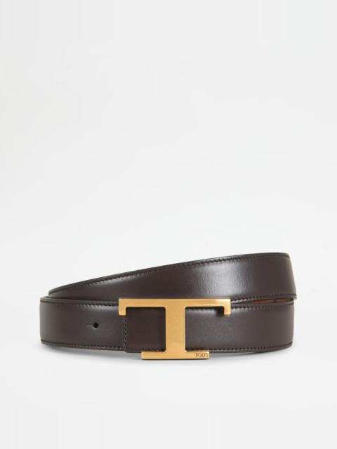 Tod's REVERSIBLE BELT IN LEATHER - BROWN