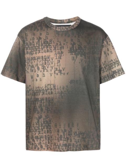 logo-print bleached T-shirt