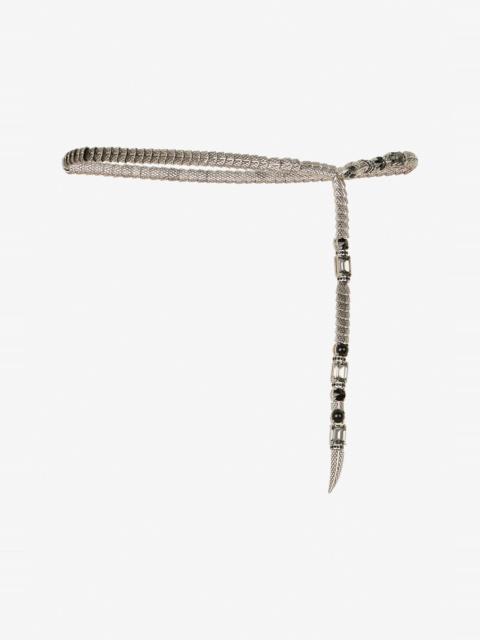 Roberto Cavalli Serpentine Silver Chain Belt
