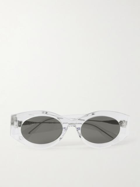 Alaïa Lettering Round-frame Acetate Sunglasses