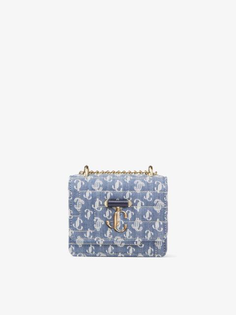 JIMMY CHOO Micro Varenne Quad
Denim Quilted JC Monogram Mini Bag