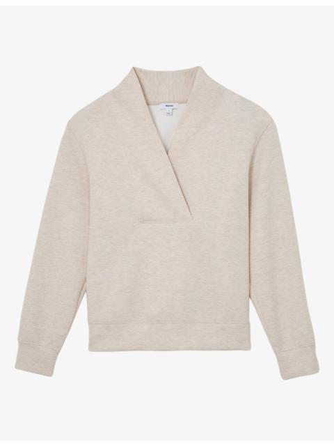REISS Annabel Shawl-Neck Jersey Sweatshirt