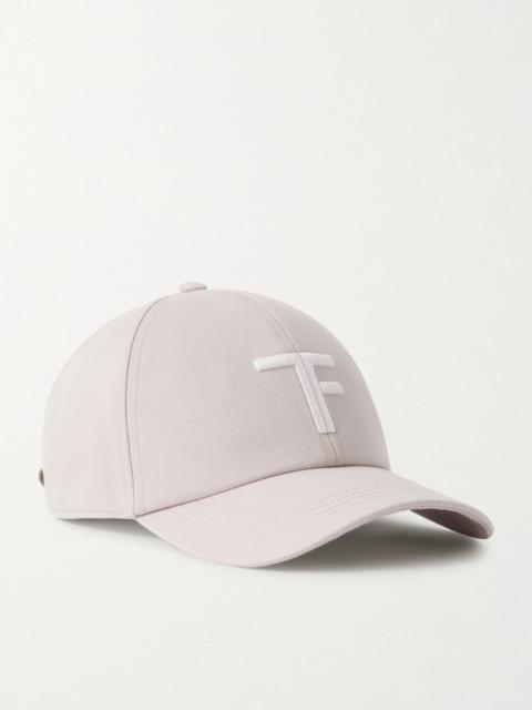 TOM FORD Leather-Trimmed Logo-Embroidered Cotton-Twill Baseball Cap