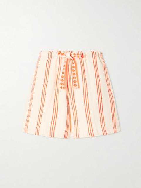 lemlem Safia Striped Cotton Shorts