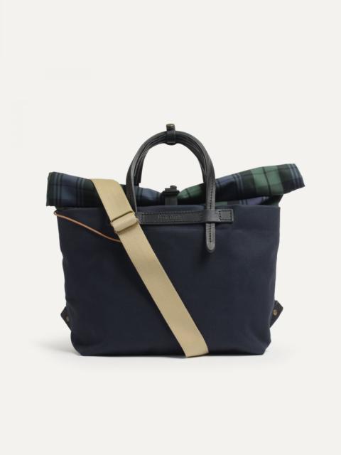 Bleu de Chauffe WOODY BUSINESS BAG  -  TARTAN NAVY BLUE