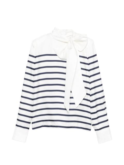 FRANÇOISE stripe bow blouse