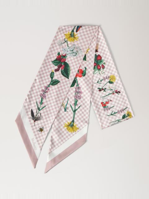 Mulberry Large Skinny Scarf - Riverside Floral Blossom Pink Recycled Polyester