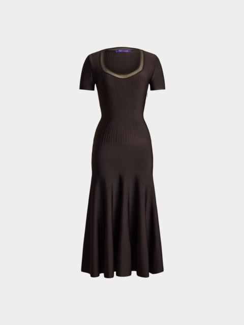 Ralph Lauren Gwenn Sheer-Trim Sweater Day Dress