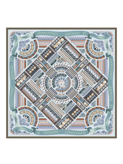 Longchamp Longchamp Vegetable Garden Silk scarf 90 Navy - OTHER