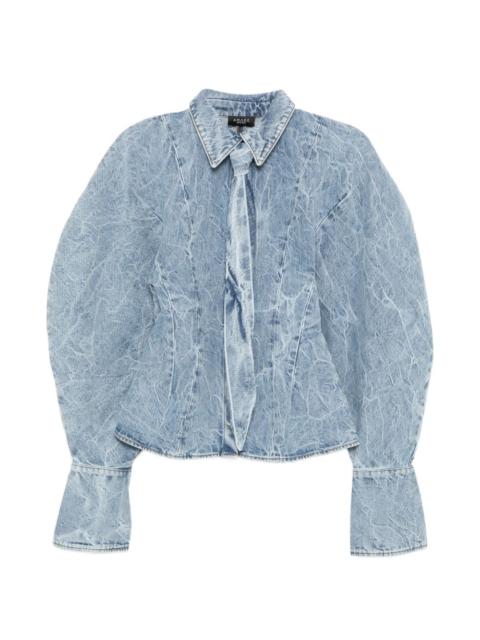 A.W.A.K.E. MODE denim puff-sleeve shirt