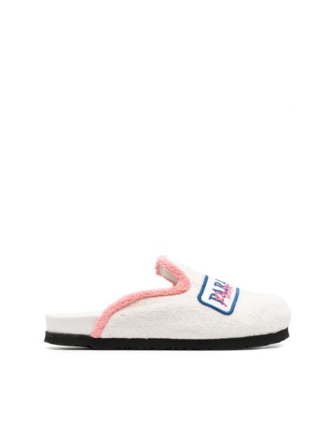 Palm Angels Paradise patch terry-cloth mules