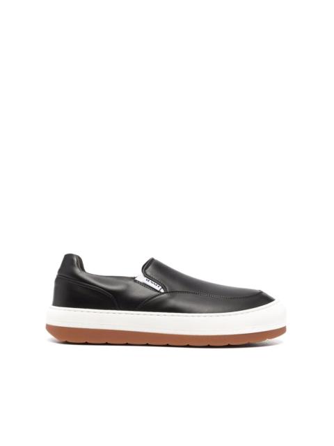 SUNNEI panelled slip-on leather sneakers