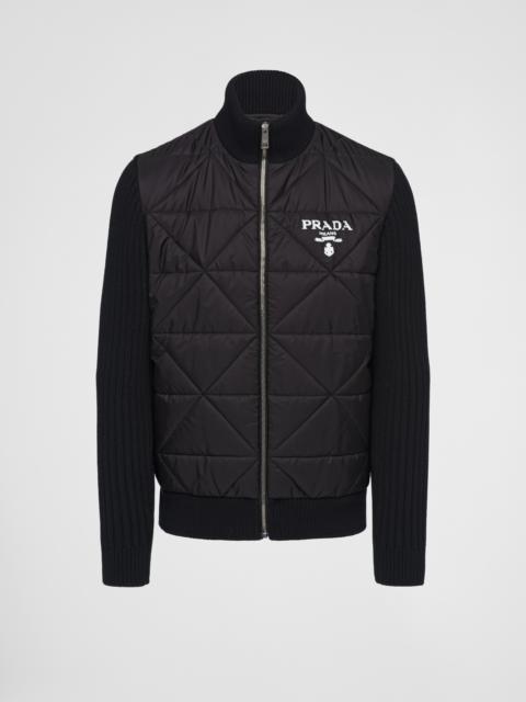 Quilted Re-Nylon and cashmere jacket