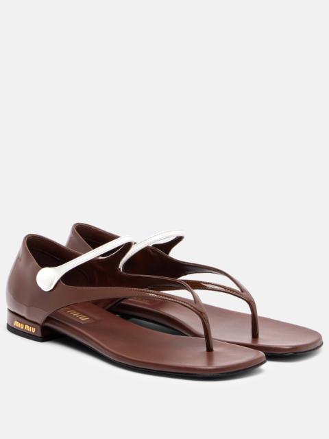 Miu Miu Leather thong sandals