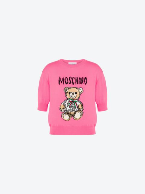 Moschino DRAWN TEDDY BEAR KNITTED TOP