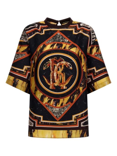 Roberto Cavalli monogram marble silk T-shirt
