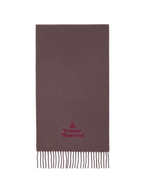 Vivienne Westwood Brown Embroidered Scarf
