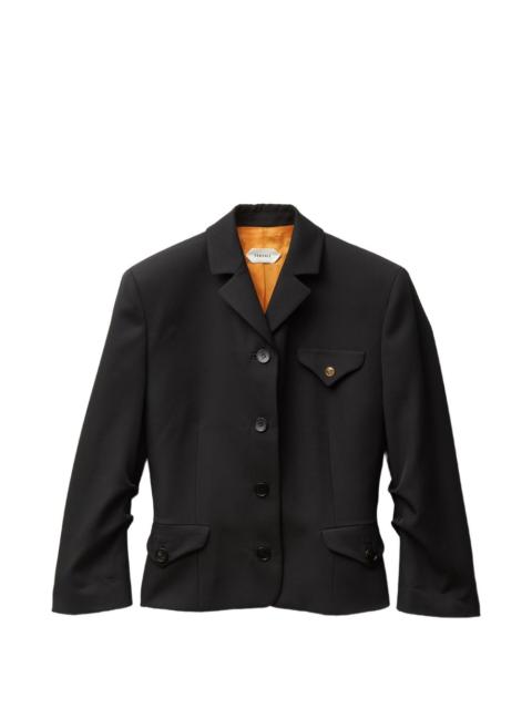 VERSACE draped Grain de Poudre wool jacket