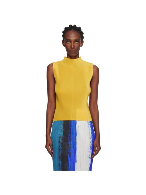 Pleats Please Issey Miyake Yellow Mist July Tank Top