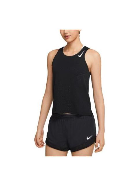 (WMNS) Nike Aeroswift Sports Breathable Running Black Vest CZ9386-010