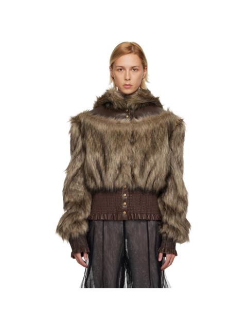 NICKLAS SKOVGAARD SSENSE Exclusive Brown Joan Leather Jacket