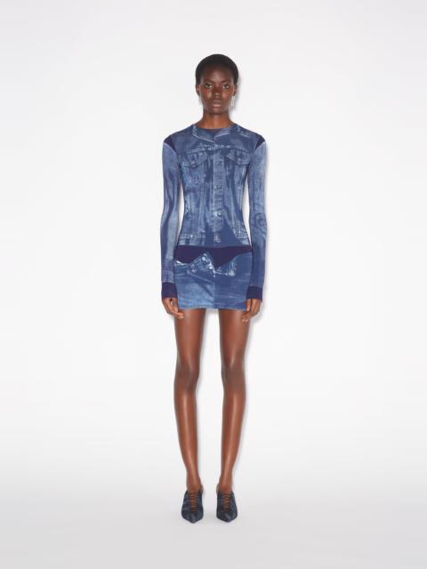 Jean Paul Gaultier THE SHORT BLUE DENIM TROMPE L’OEIL DRESS