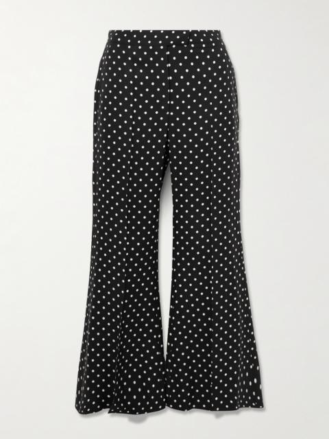 Valentino Polka-dot Grain De Poudre Flared Pants
