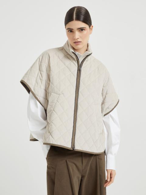Brunello Cucinelli Quilted cotton and cashmere corduroy outerwear jacket with Thermore® padding and shiny trims