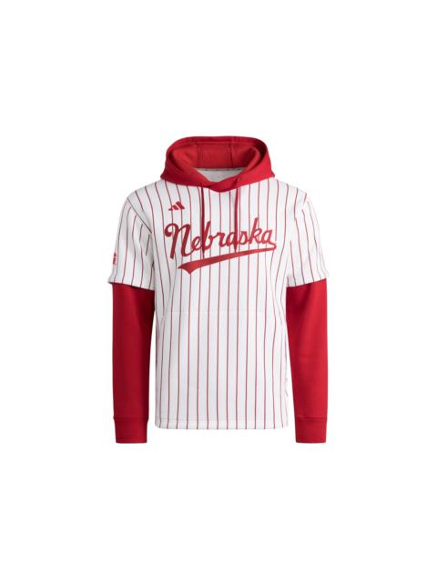 adidas adidas Cornhuskers Hooded Jersey Nebraska White Team Power Red